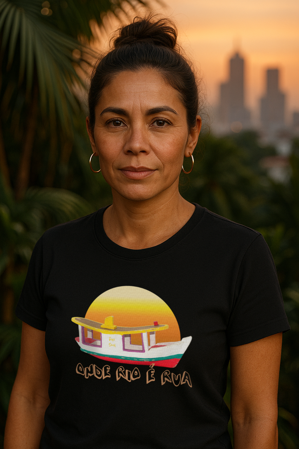 Camiseta Esse Rio é minha Rua: Barco Popopô e Por do Sol