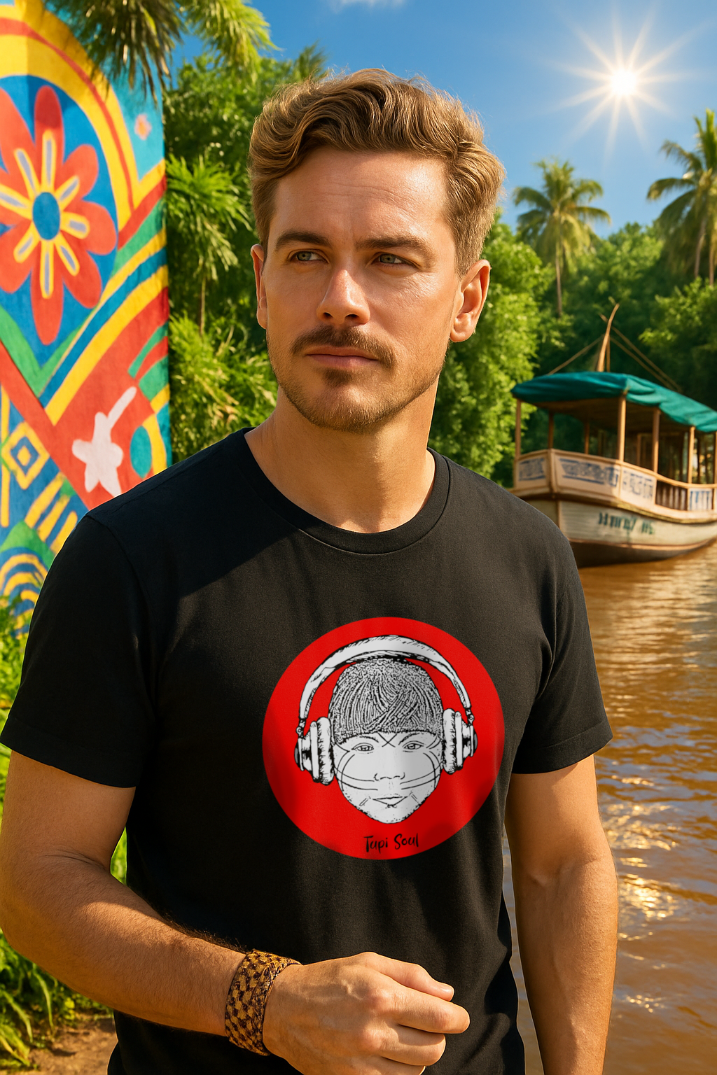 Camiseta Índio Conectado: Tradição e Modernidade