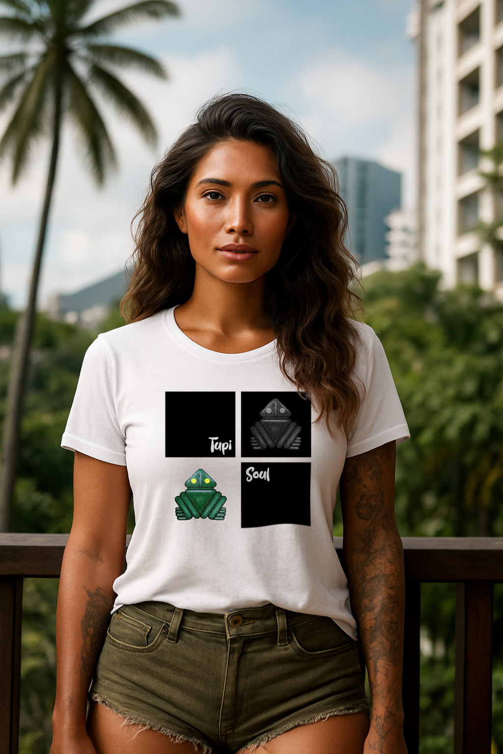 Camiseta Muiraquitã: Sapo Mágico da Amazônia