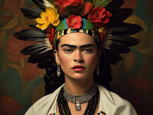 A Essência da Expressão: Frida Kahlo e a Harmonia Cultural através do Cocar Indígena