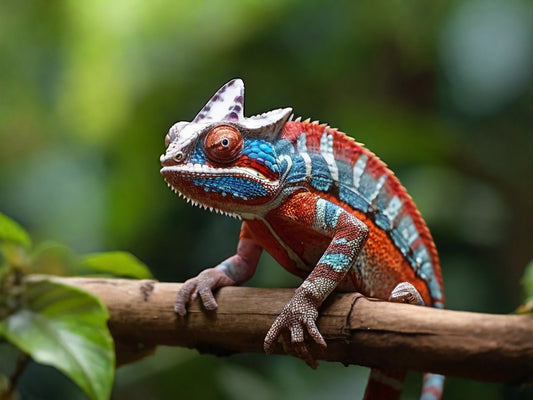 Um camaleão na floresta amazônica