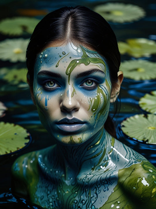 Lenda Viva da Vitória-Régia Emergindo de um Lago Místico na Amazônia