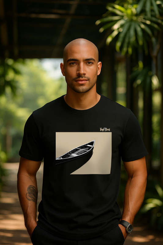 Camiseta Elegante: Canoa Típica da Amazônia