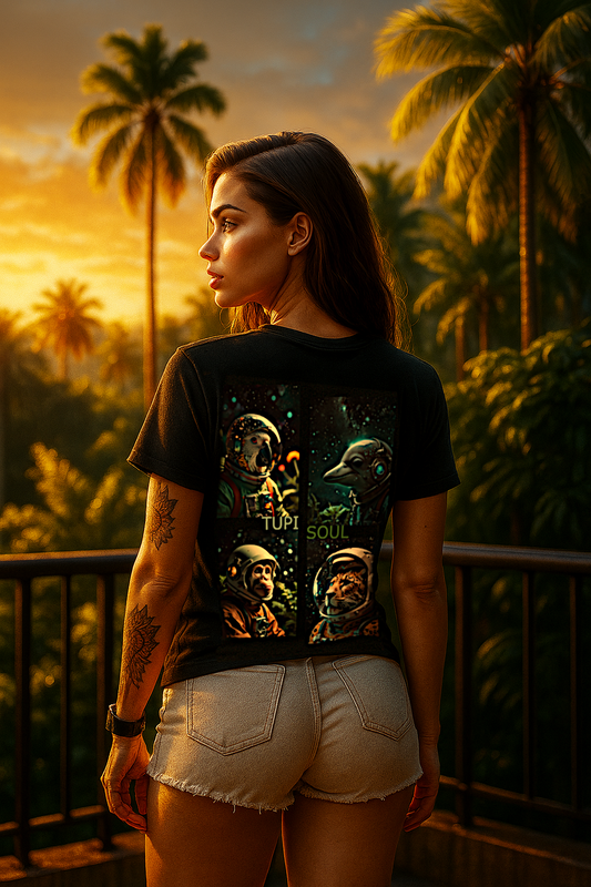 Camiseta Espacial: Animais Astronautas da Amazônia