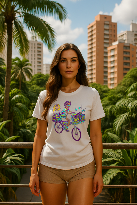 Camiseta Música na Bike: Arte e Cultura Amazônica