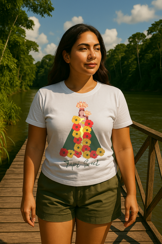 Camiseta Nazinha Tupi: Energia Fé e Amor