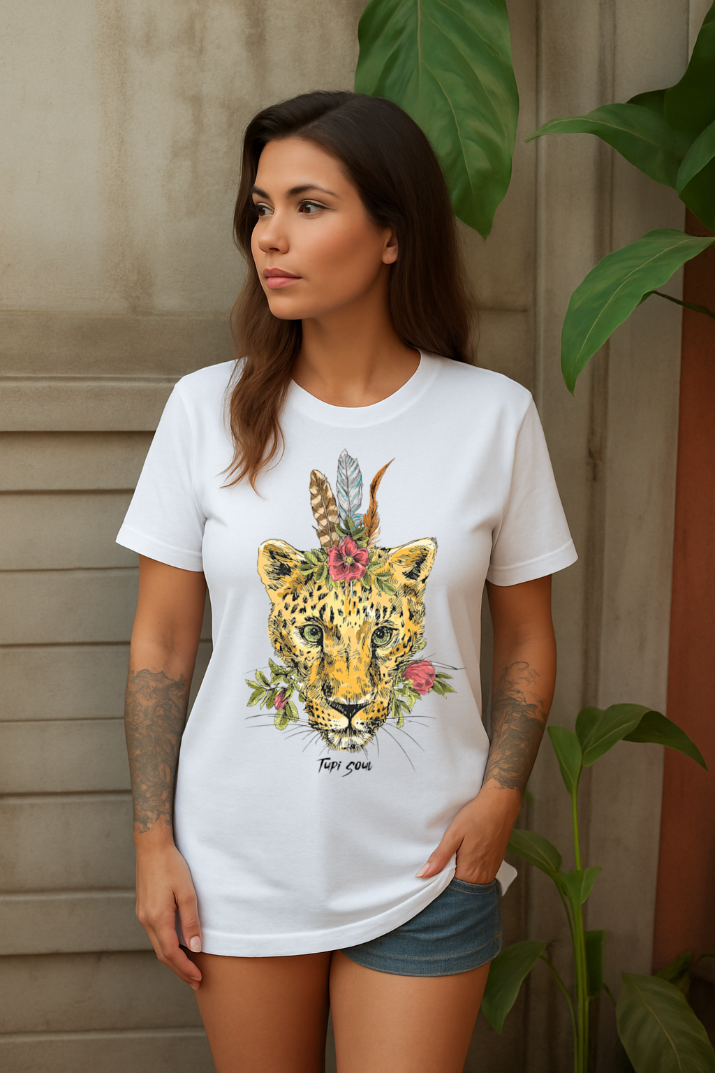 Camiseta Onça-Pintada: Cultura Indígena Amazônica