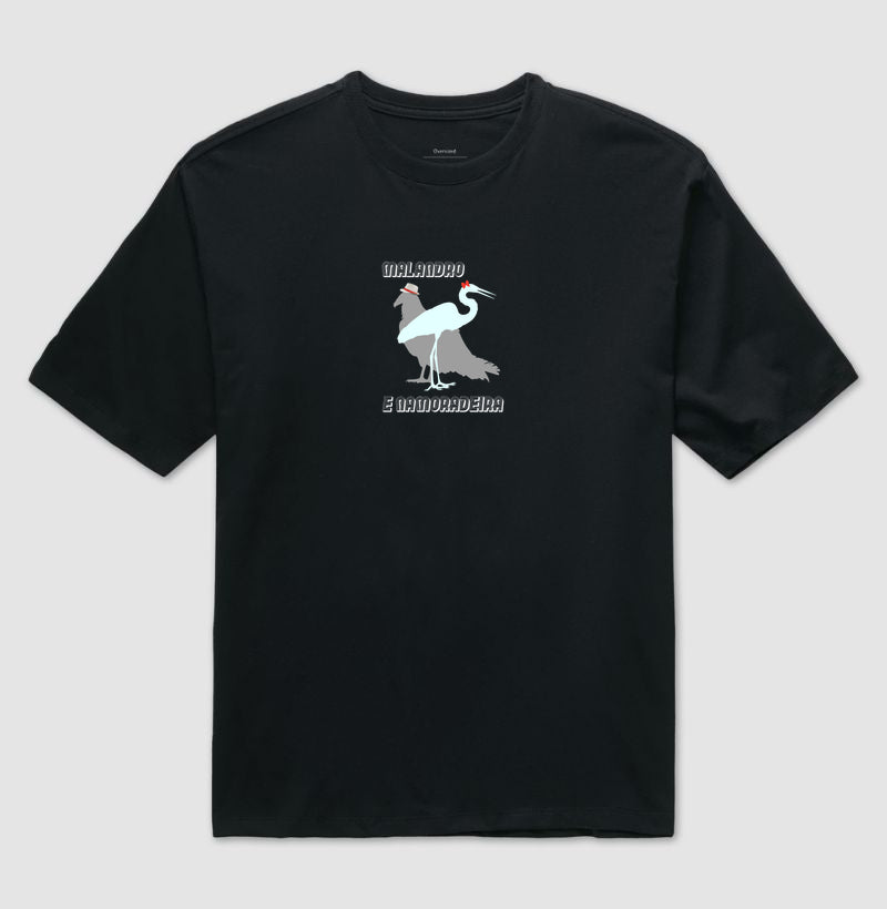 Camiseta Oversized Garça e Urubu