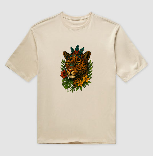 Camiseta Oversized Onça Indígena