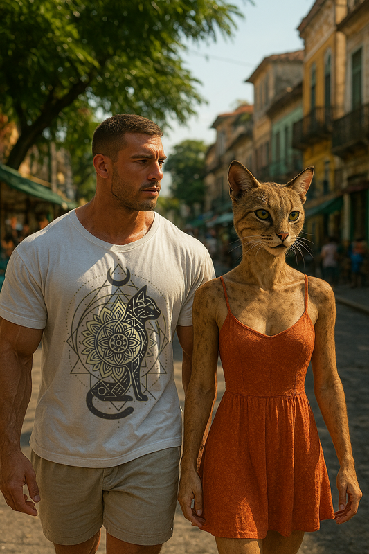 Camiseta de Gato Astrologia Mística