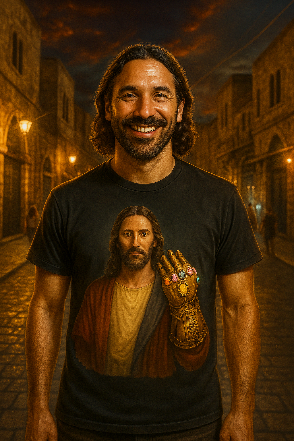 Camiseta de Jesus Manopla do Infinito