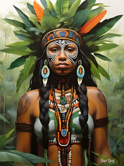 Quadro Guardiã da Floresta: Mulher Indígena