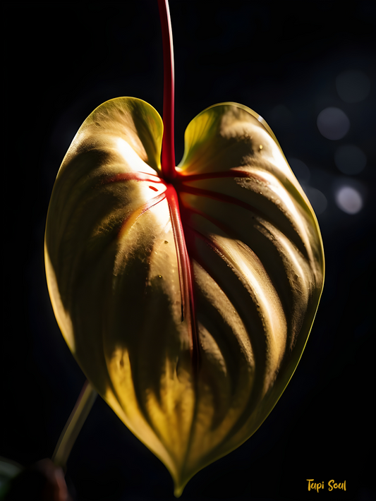 Quadro Flor de Antúrio Dourada: A Joia da Amazônia