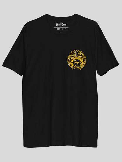 Camiseta Cocar Dourado: Herança Cultural Brasileira