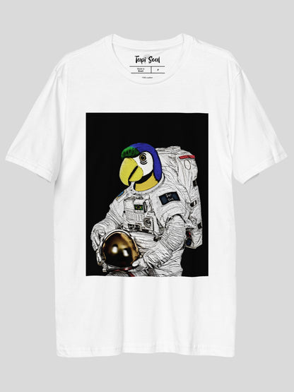 Arara Astronauta: Camiseta da Amazônia Espacial