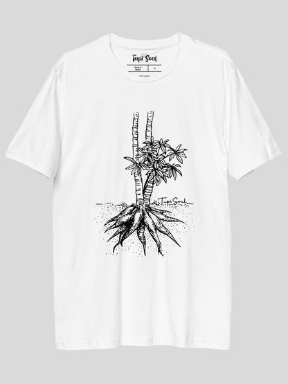Camiseta Raízes da Mandioca: Conexão da Terra Amazônica