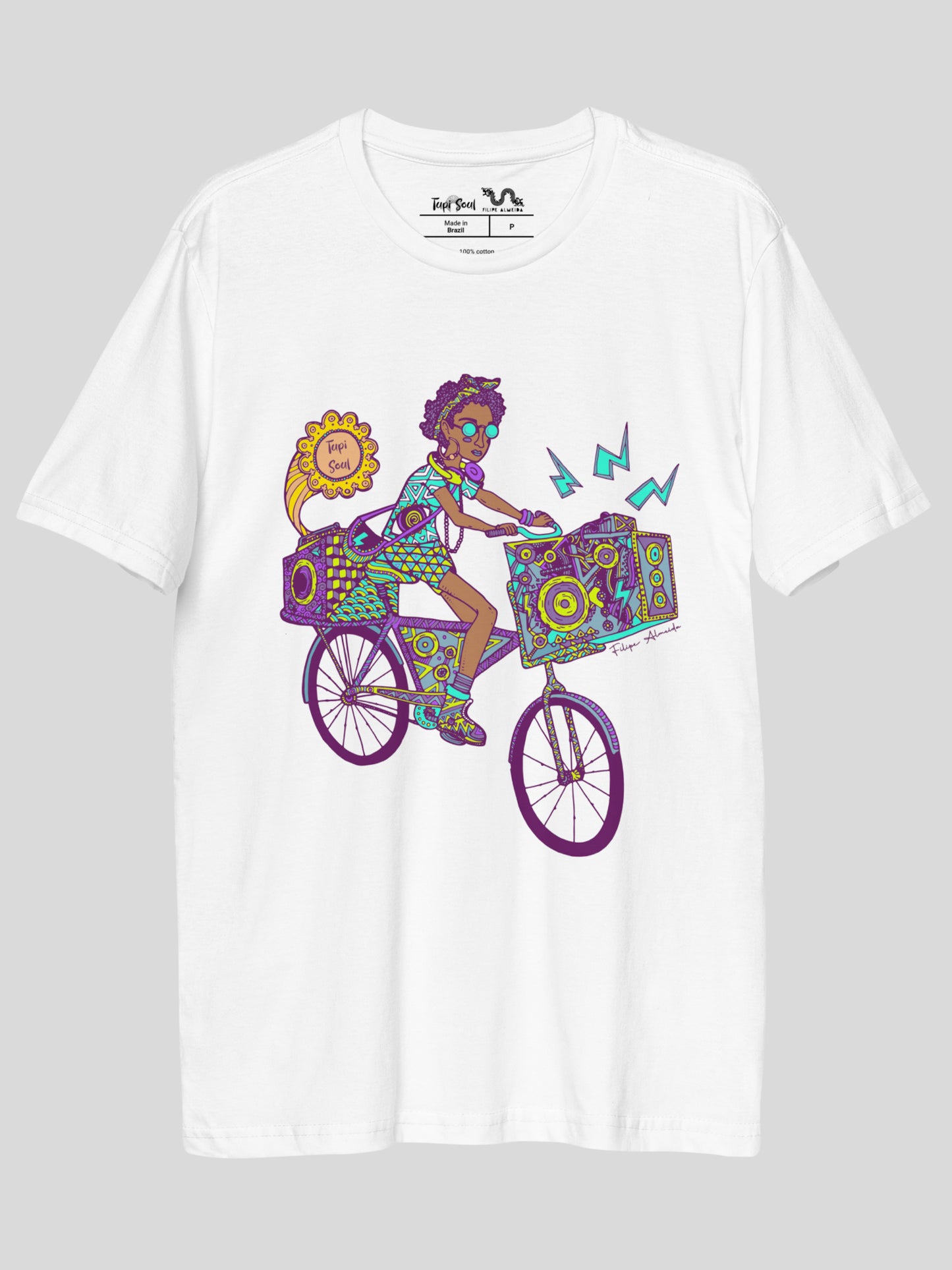 Camiseta Música na Bike: Arte e Cultura Amazônica