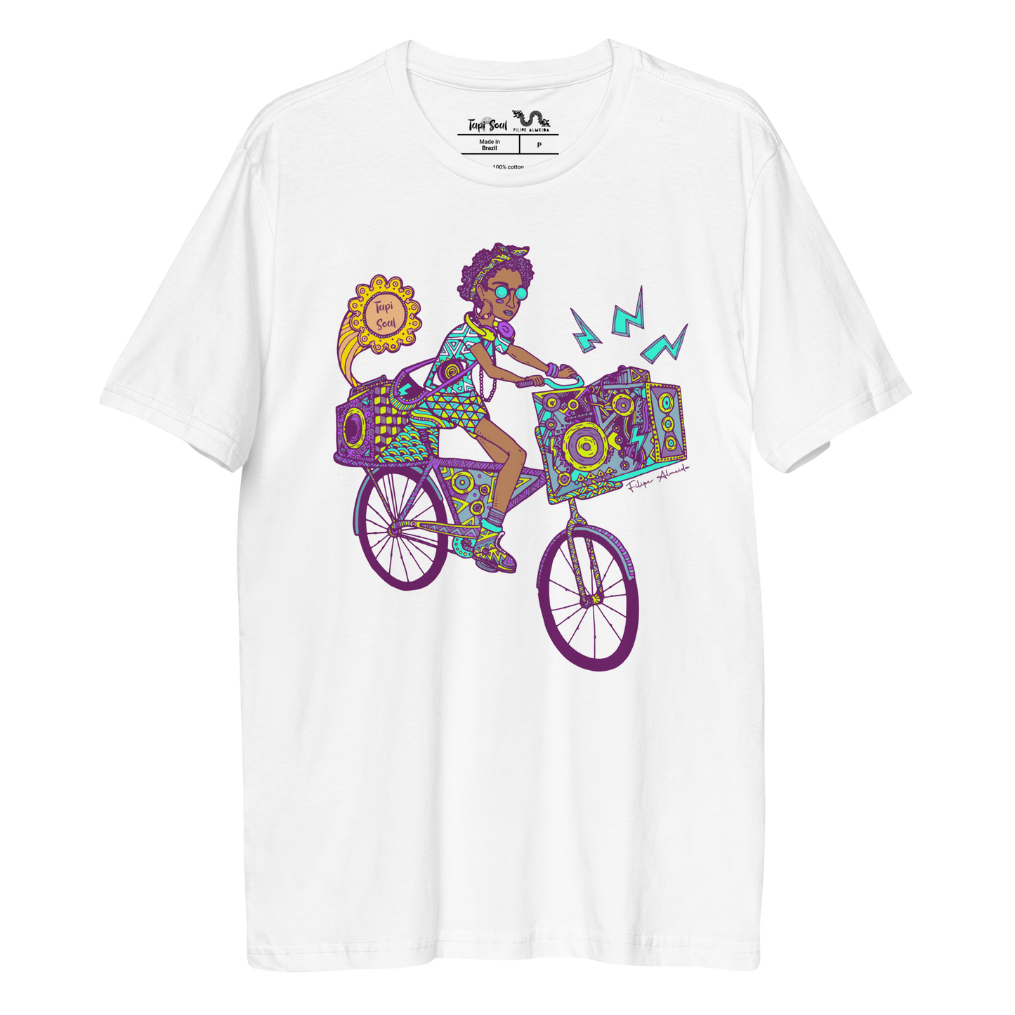 Camiseta Música na Bike: Arte e Cultura Amazônica