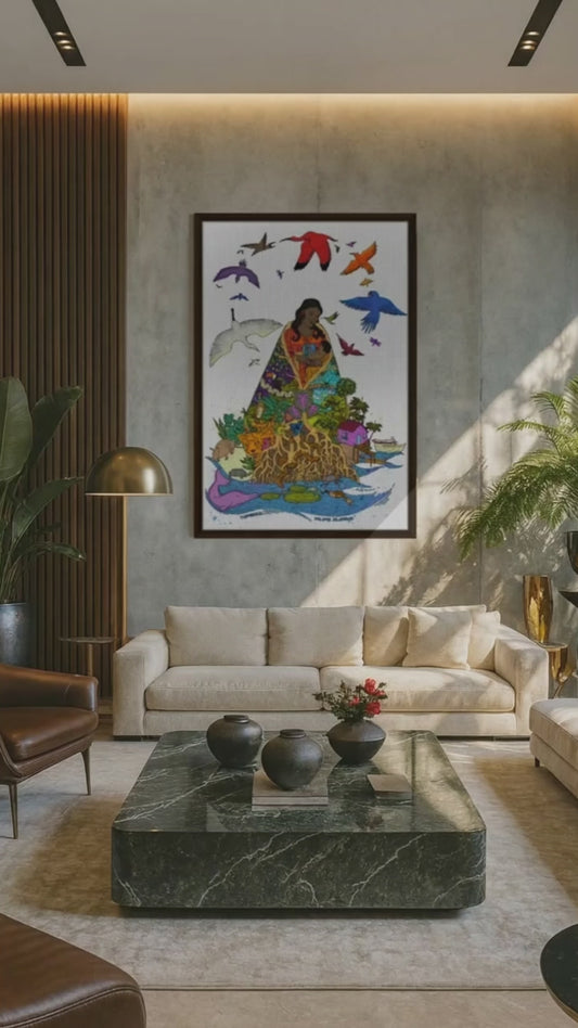 Tela Emoldurada 60x90 cm: Fé no Círio Amazônico