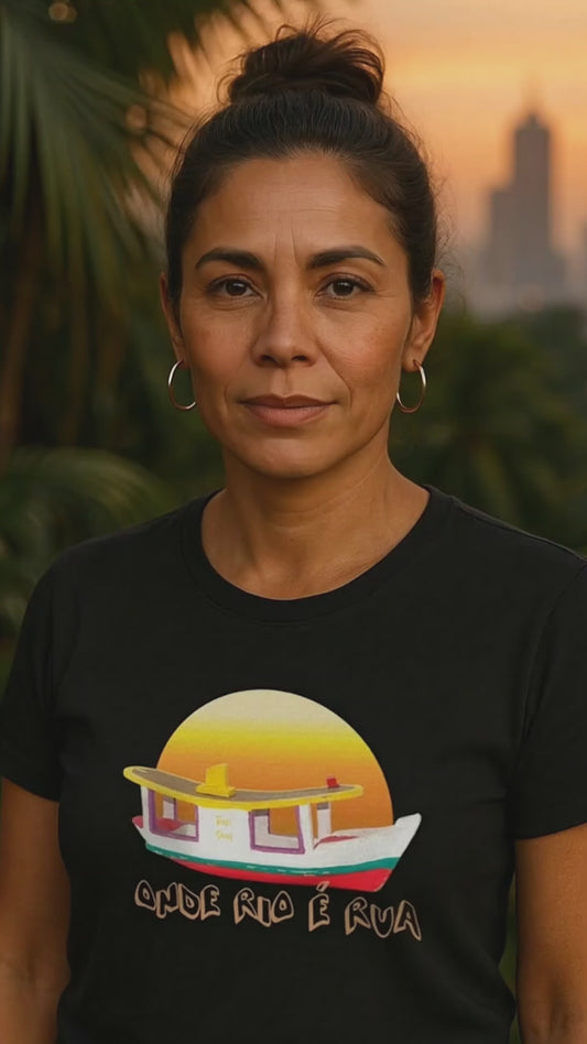 Camiseta Esse Rio é minha Rua: Barco Popopô e Por do Sol