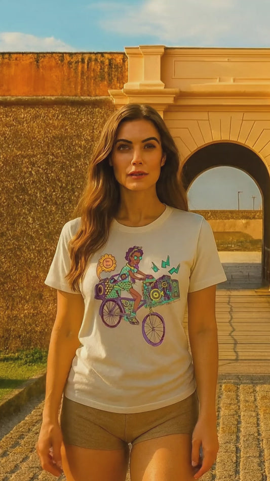 Camiseta Música na Bike: Arte e Cultura Amazônica