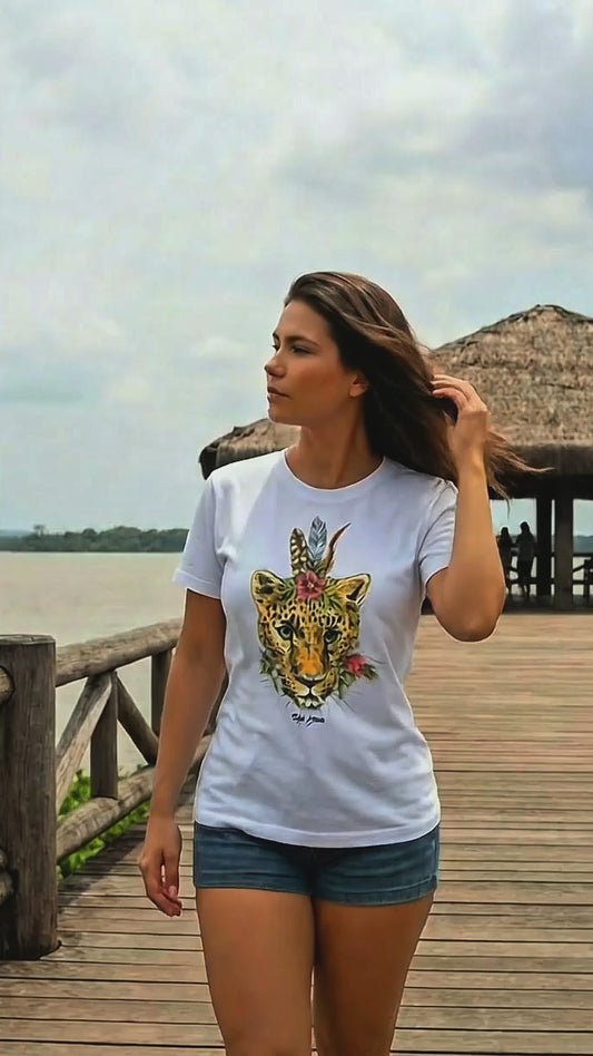Camiseta Onça-Pintada: Cultura Indígena Amazônica