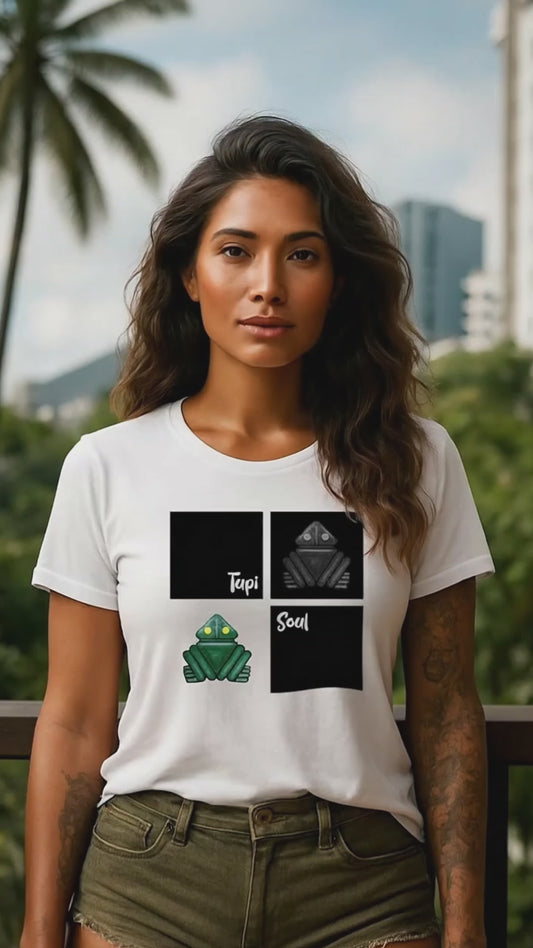 Camiseta Muiraquitã: Sapo Mágico da Amazônia