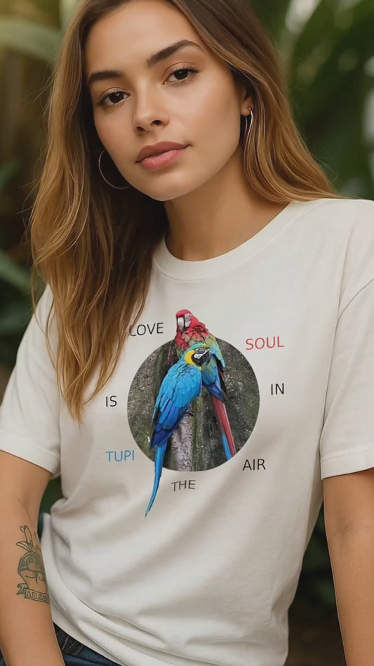 Amor na Amazônia: Camiseta Araras Vermelha e Azul