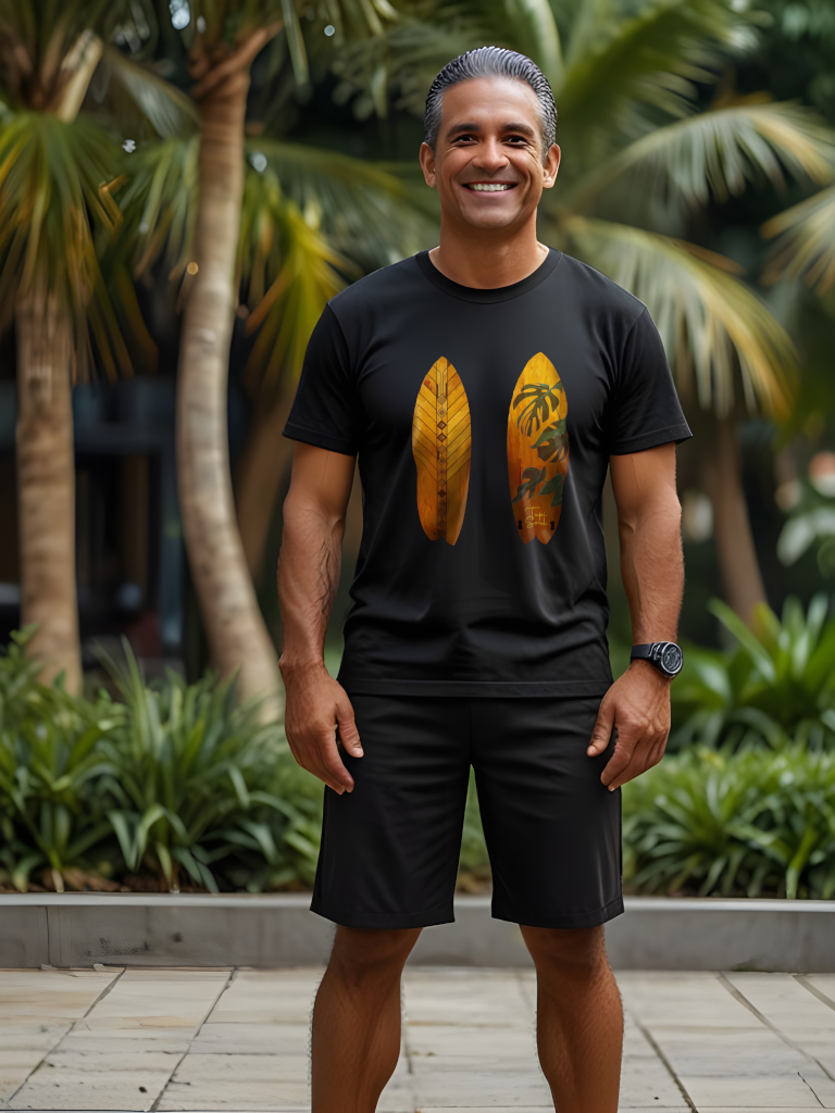 Camiseta Prancha de Surfe Folhas Costela-de-Adão