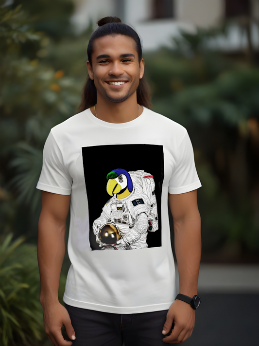 Arara Astronauta: Camiseta da Amazônia Espacial