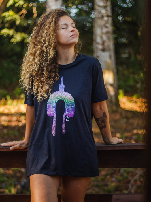 Camiseta Cocar Tie-dye: Tradição e Estilo do Brasil