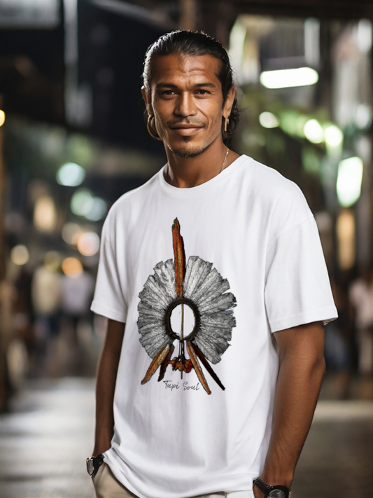 Cocar Indígena: Camiseta Essência da Amazônia