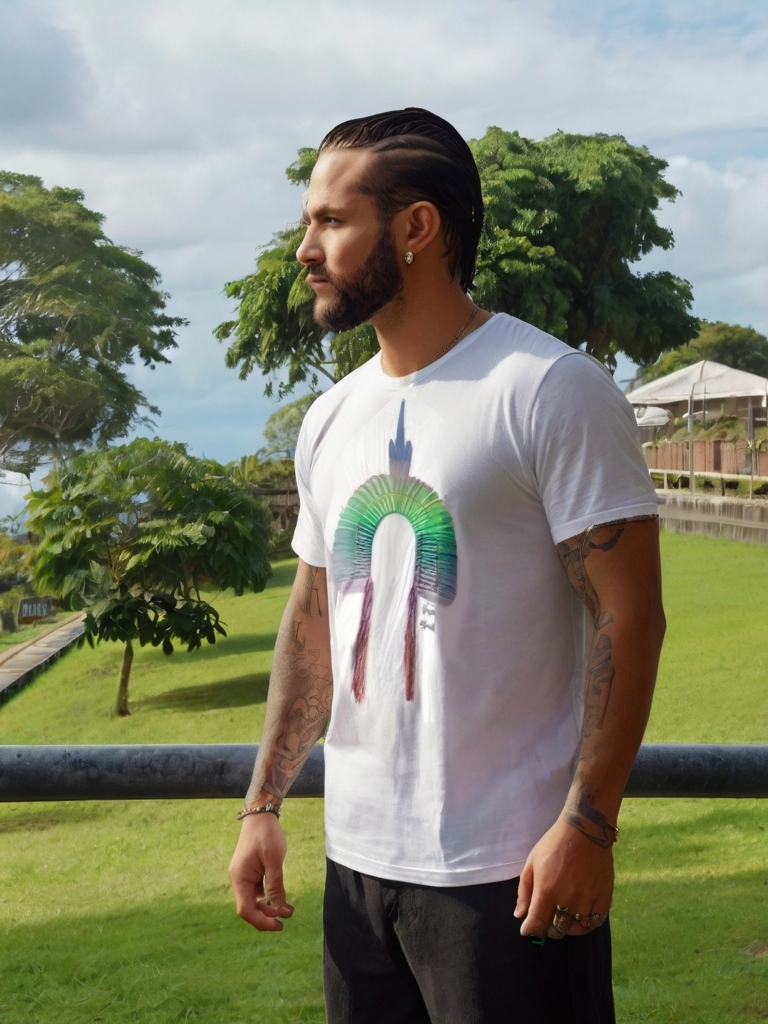 Camiseta Cocar Tie-dye: Fusão entre Tradição e Moda